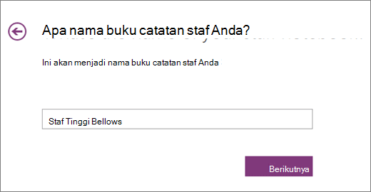Pilih Nama untuk Buku Catatan Staf Anda