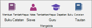 Kelola grup tab Buku Catatan Kelas.