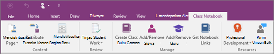 Tab Buku Catatan Kelas.