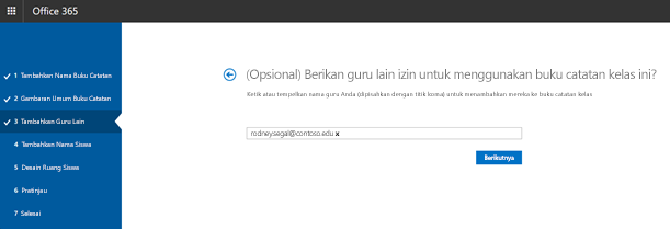 Cuplikan layar langkah izin guru tambahan opsional.
