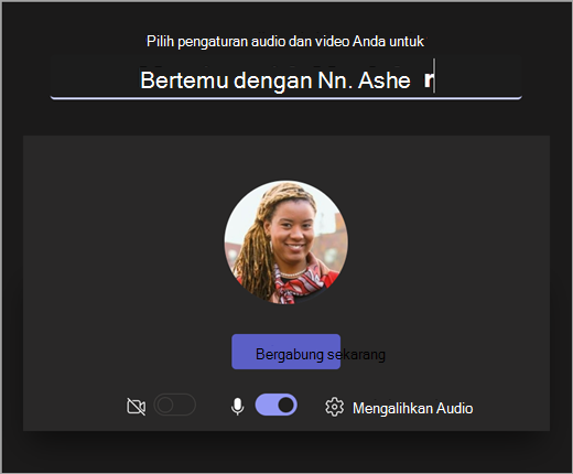 Cuplikan layar pembuka saat pengajar memulai rapat dalam Microsoft Teams untuk Pendidikan.