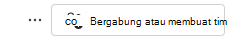 Cuplikan layar bergabung dengan tim.