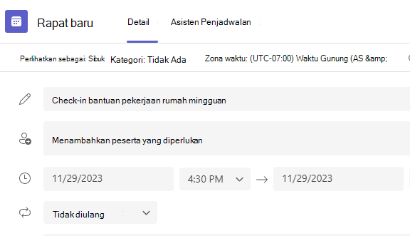 Cuplikan layar rapat baru.