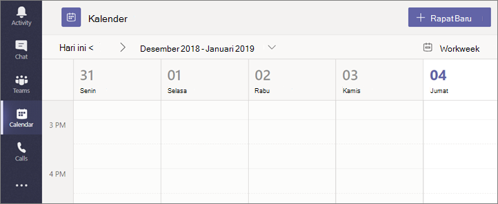 Pilih Kalender lalu pilih Rapat Baru.
