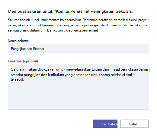 Membuat saluran