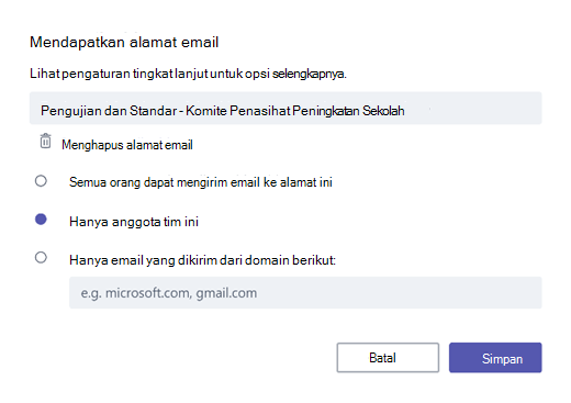 Dapatkan email