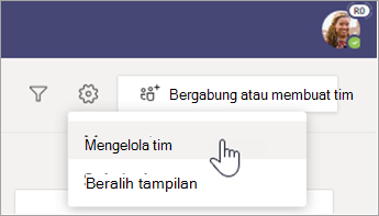 Pilih Kelola tim.