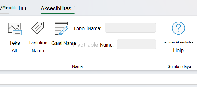 Panel aksesibilitas