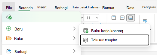 Telusuri templat untuk Excel untuk web