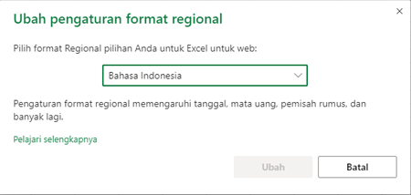 Dialog Ubah pengaturan format kawasan
