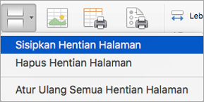 Opsi pada menu Hentian