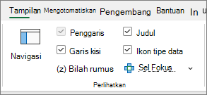 Cuplikan layar yang memperlihatkan bilah Rumus yang dipilih.