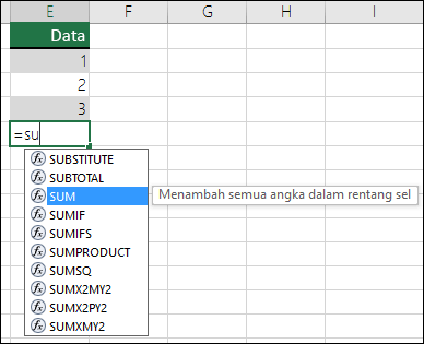 Pelengkap Otomatis Rumus Excel