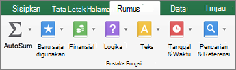 Pada tab Rumus, klik teks.