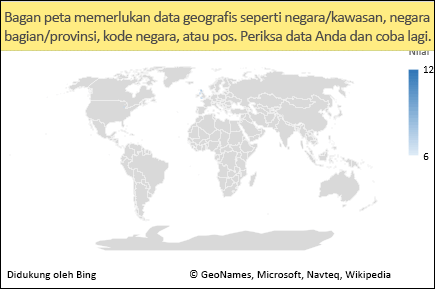 Bagan Peta Excel dengan data ambigu
