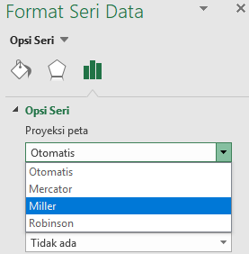 Bagan Peta Excel Opsi proyeksi