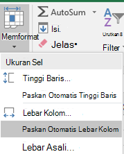Gambar Beranda > Format > Paskan Otomatis Lebar Kolom