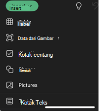 iOS Menyisipkan