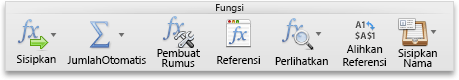 Tab Rumus, grup Fungsi