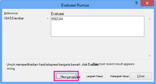 Kotak dialog Evaluasi Rumus