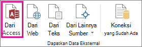 Dari tombol Access pada tab Data