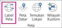 Cuplikan layar yang memperlihatkan opsi Label Peta Peta 3D.