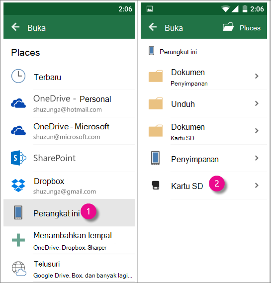 Kartu SD Office untuk Android