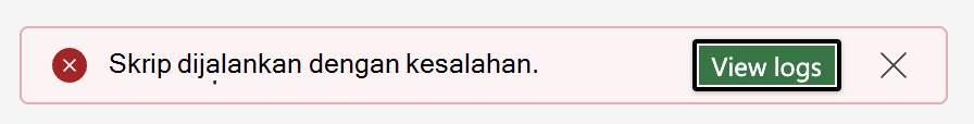 Pilih Tampilkan log untuk melihat selengkapnya tentang kesalahan.