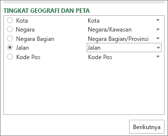 Geografi dan Tingkatan Peta di panel Tugas