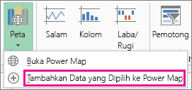 Perintah Tambahkan Data yang Dipilih ke Power Map
