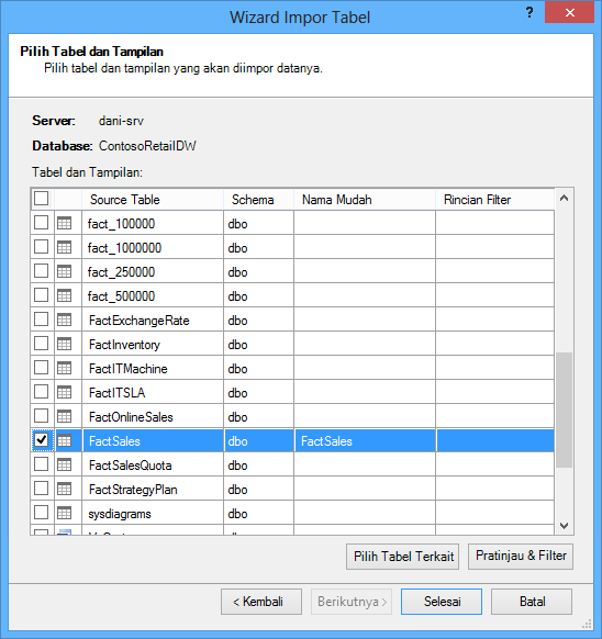 Panduan Impor Tabel dalam add-in PowerPivot