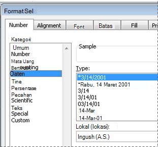 Kotak dialog Format Sel