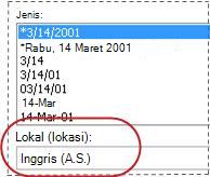 Kotak Lokal dipilih dalam kotak dialog Format Sel