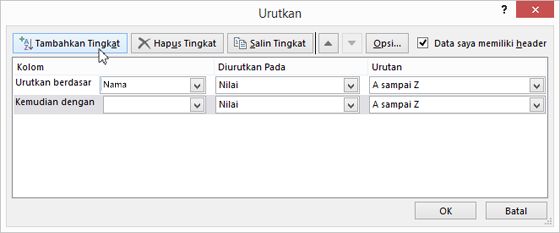 Klik Tambahkan Tingkat