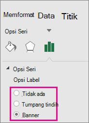 Panel tugas Format Label Data memperlihatkan opsi untuk bagan Treemap