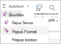Cuplikan layar format yang jelas di grup Pengeditan.