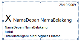 Contoh baris tanda tangan digital