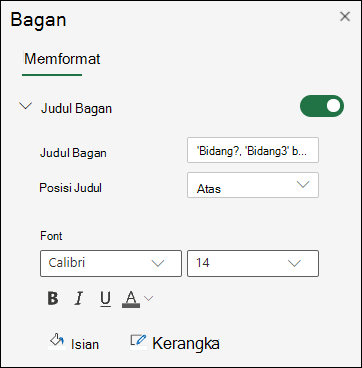 Opsi Judul Bagan untuk Excel di web