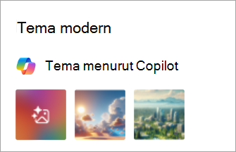 Cuplikan layar memperlihatkan Tema oleh Copilot di Pengaturan Outlook baru