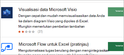 Dapatkan add-in dari Bursa Office di web