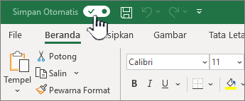 Sakelar Simpan Otomatis di Excel