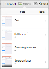 Menu foto