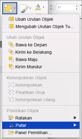 Tombol putar pada menu Susun