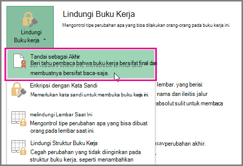 Office 2016 Excel Tandai sebagai Final