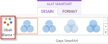 Ubah opsi Warna di grup Gaya SmartArt