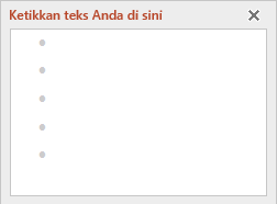 Menambahkan teks ke grafik SmartArt di editor teksnya di sisi kiri