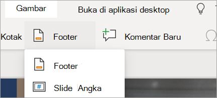 Memperlihatkan footer dan nomor slide di PowerPoint