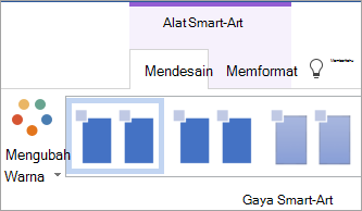 Tombol Ubah Warna pada tab Desain Alat SmartArt