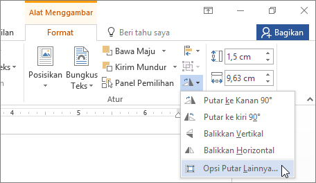Opsi Rotasi Lainnya di menu Putar