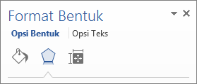 Tab efek di panel Format Bentuk
